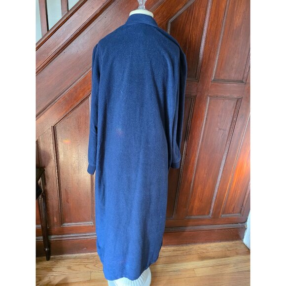 Vintage Heather Collection Navy Blue Embroidered Long Nightgown Robe 3X Made USA - Picture 3 of 9